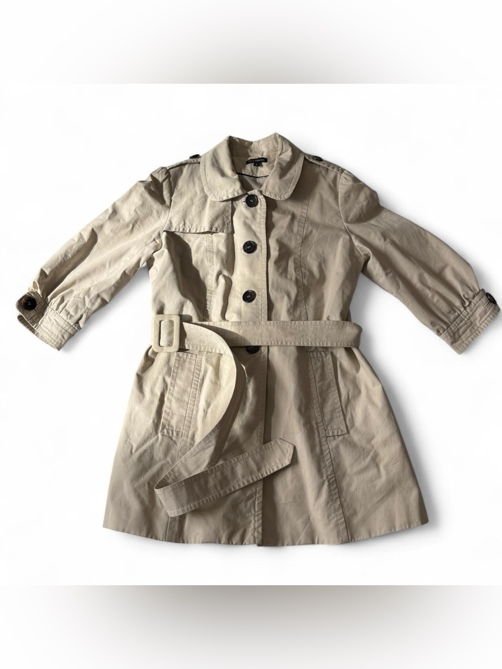 Dalia Collection Neutral Beige Trench Jacket
